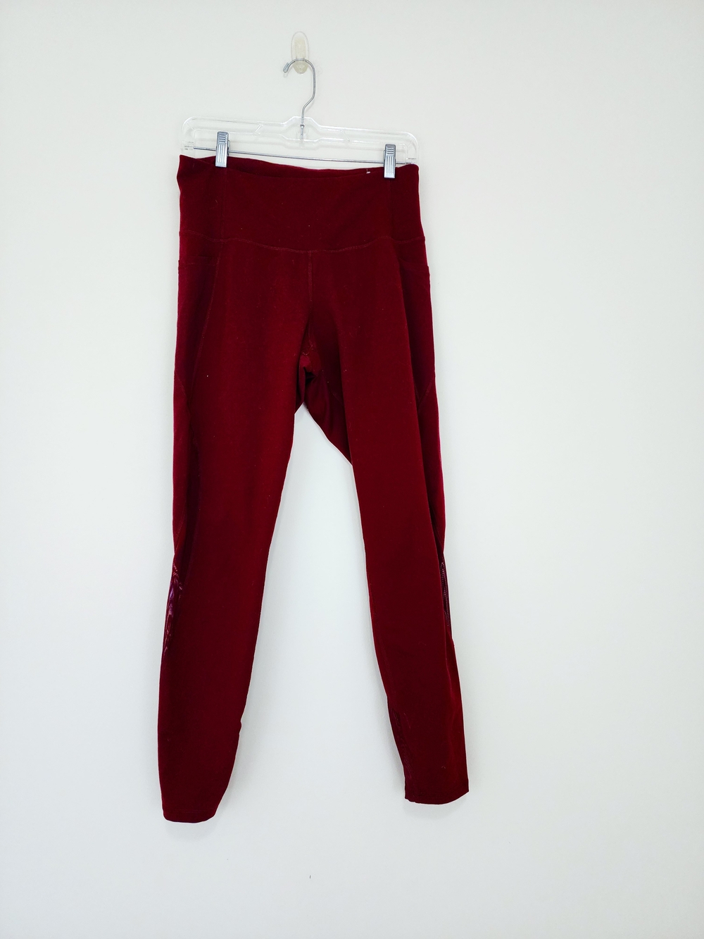 Old Navy Go Dry Wine Red High-Rise Leggings Mesh Inset Pull On Size Medium